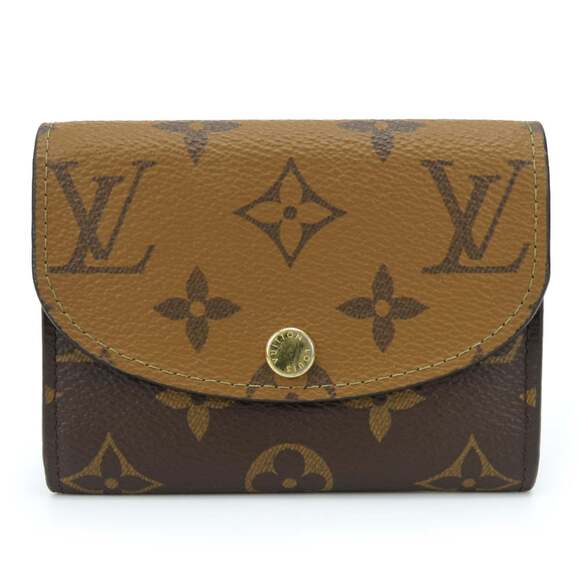 Louis Vuitton Bi-fold Wallet Portefeuille Rosalie M82333 Monogram Reverse Bro...